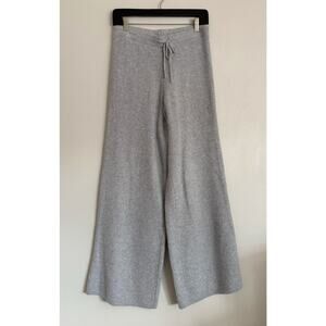 Light Grey Aerie Cozy Up Waffle Knit Wide Leg Skater Pants S Regular